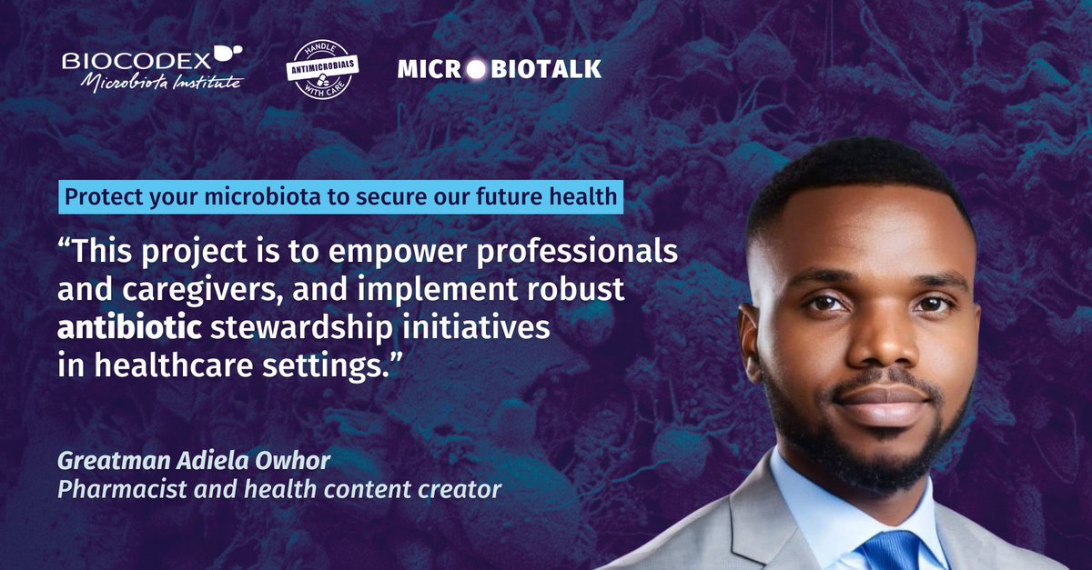 Microbiota_Inst's tweet image. #WorldAMRAwarenessWeek

How can local communities take action against antimicrobial resistance? 

Pharmacist @OGreat6 presents his project to empower 100 individuals across Nigeria to better understand #AMR 🌍

Watch his #Microbiotalk conference here 👇
tinyurl.com/y88nhxyw
