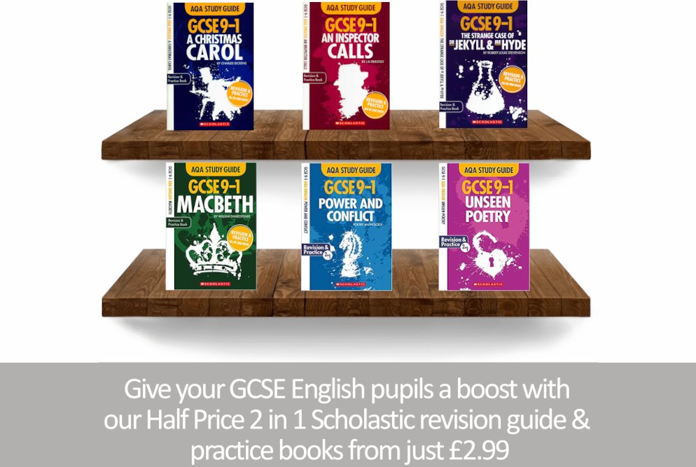 BooksMbe's tweet image. Give your GCSE English pupils a boost with our Half Price 2 in 1 Scholastic revision guide &amp;amp; practice books from just £2.99: mbebooks.com/c/gcse-english… #revisionguides #gcsebooks #discountbooks #studyguide