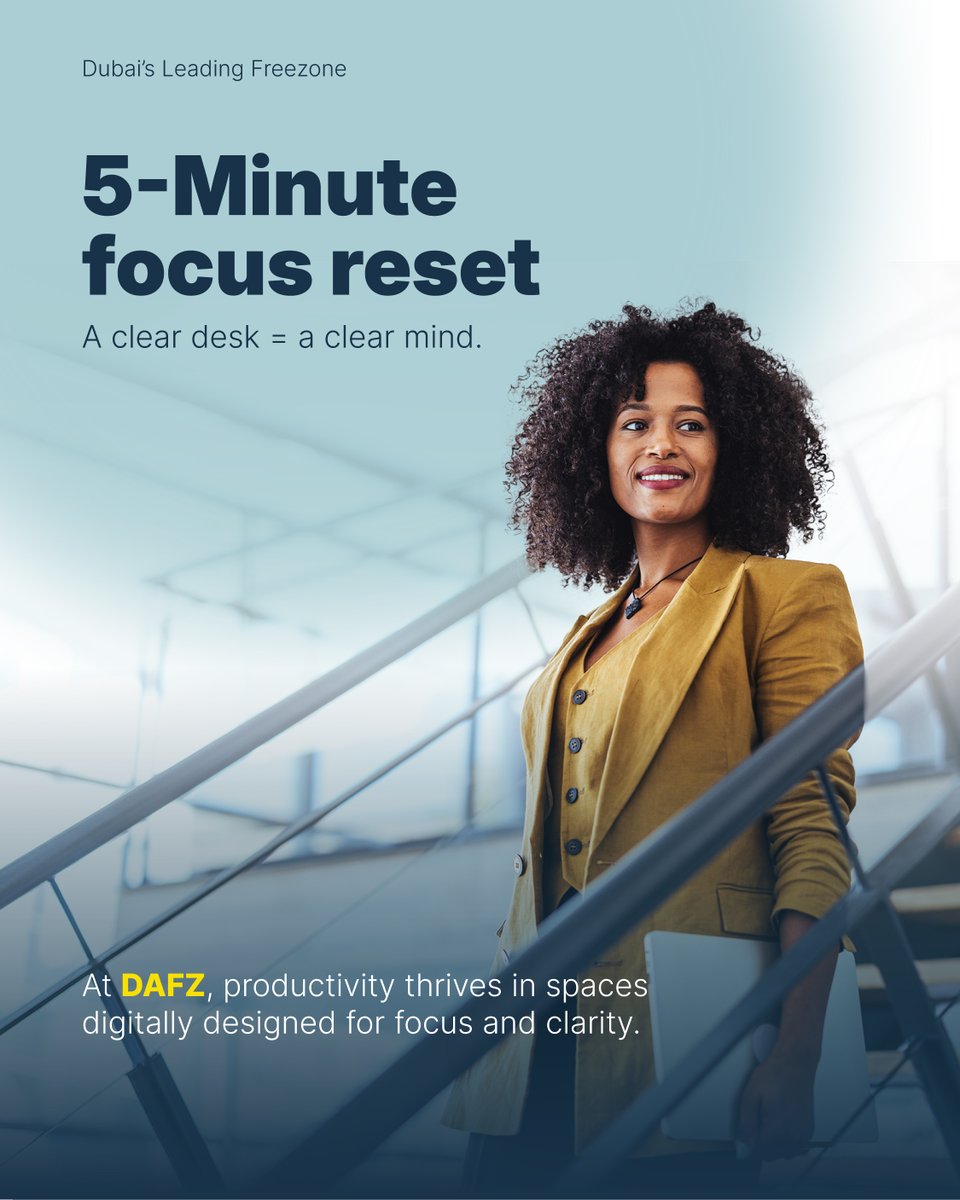 dafz_official's tweet image. From clarity and focus to streamlined processes, success is built on small, powerful habits.
At DAFZ, we create environments where businesses work smarter every day.

#DAFZ #Productivity #SmartWork #BusinessGrowth