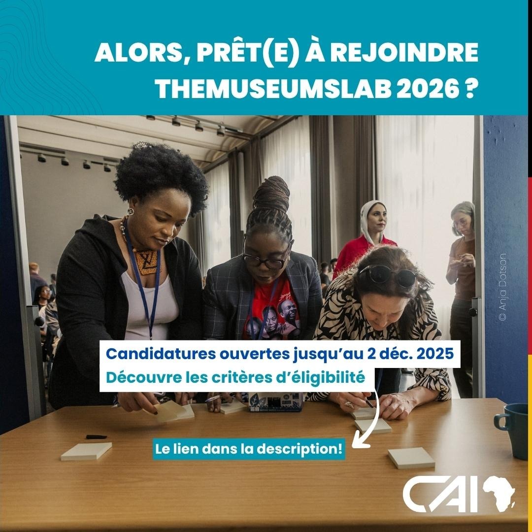 Allemagne_RDC's tweet image. ⁨📢Pro de la culture ou musées? Bonne nouvelle: #bourses, #formations, #résidences, les candidatures pour @TheMuseumsLab​ 2026 sont ouvertes!
👉🏽Building Futures from Memory, une initiative pr repenser nos histoires ds les musées.
🗓️Deadline: 2.12.2025
🔗 t1p.de/6w621