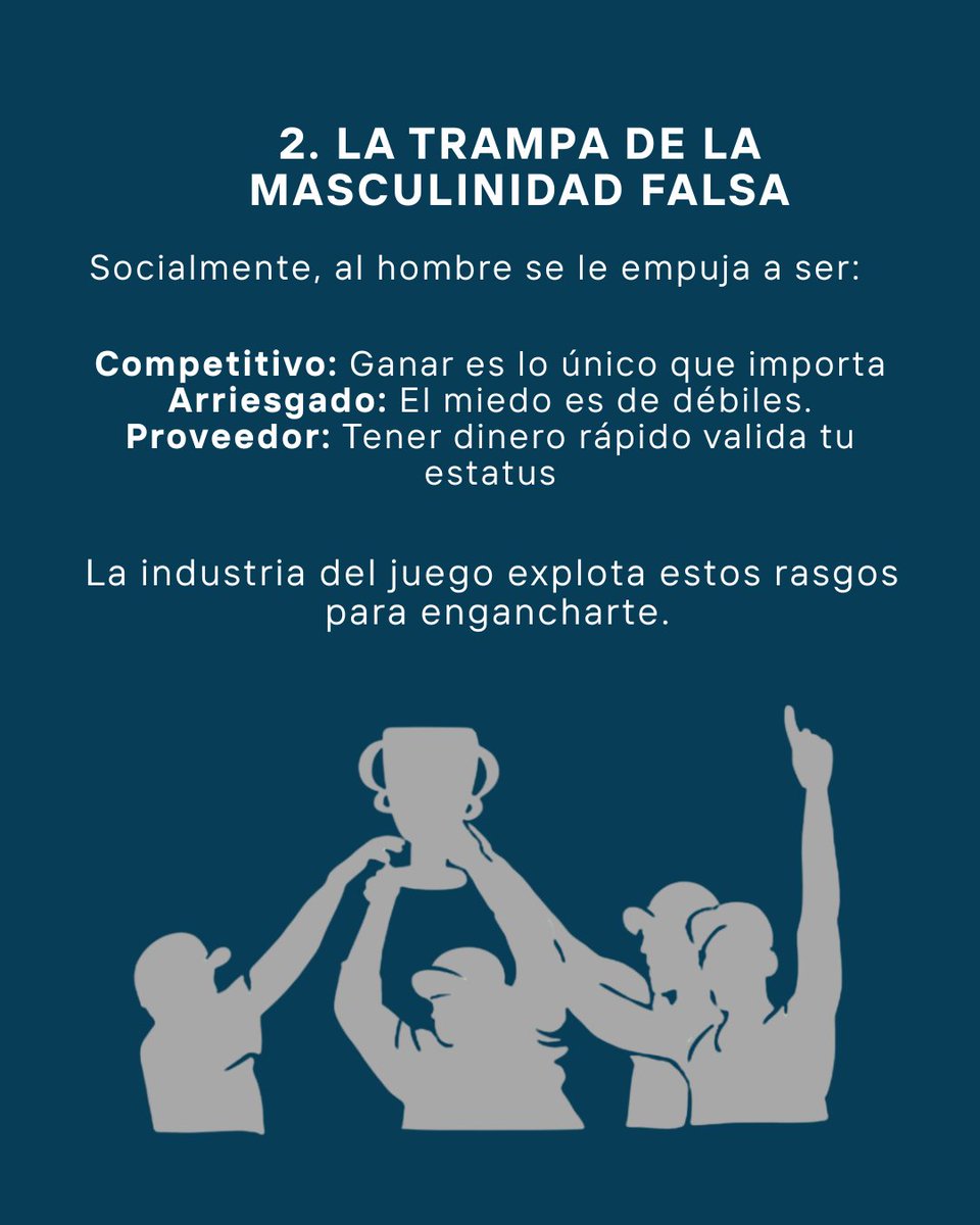 👨🏻‍🦱 ¿Por qué las apuestas deportivas atrapan mayoritariamente a los hombres jóvenes?

En el marco de #Movember, es vital hablar de cómo la construcción tradicional de la masculinidad nos hace más vulnerables a ciertas adicciones.
Carrusel completo en Instagram