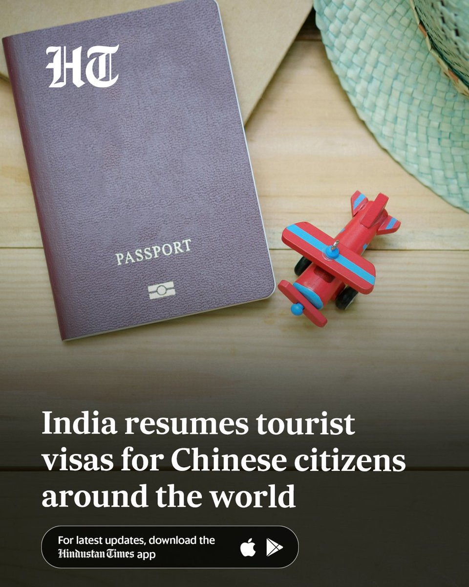 htTweets's tweet image. India has reopened tourist visas for Chinese nationals amid improving relations post-military standoff, enabling applications at global missions.

👉🏻Tap to read: hindustantimes.com/india-news/ind…

(@Rezhasan ✍🏻)