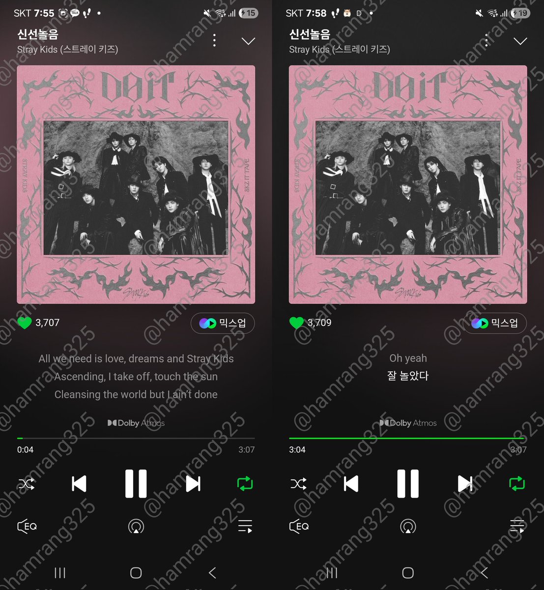 hamrang325's tweet photo. 19시 멜론 인증
#StrayKids #스트레이키즈
#DO_IT
#SKZ_IT_TAPE
#Do_It
#신선놀음 #DIVINE
#Do_It_BurningTime
#신선놀음_BurningTime
#StrayKidsComeback
#YouMakeStrayKidsStay https://t.co/YFViSLJ3gR