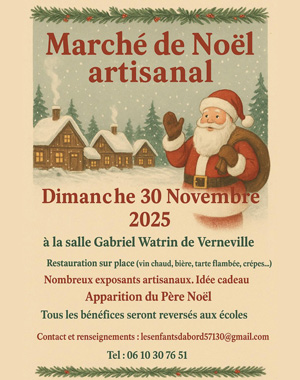 𝗠𝗮𝗿𝗰𝗵𝗲́ 𝗱𝗲 𝗡𝗼𝗲̈𝗹 : 𝗹𝗲 𝗣𝗲̀𝗿𝗲 𝗡𝗼𝗲̈𝗹 𝘃𝗼𝘂𝘀 𝗱𝗼𝗻𝗻𝗲 𝗿𝗲𝗻𝗱𝗲𝘇-𝘃𝗼𝘂𝘀 𝗮̀ 𝗩𝗲𝗿𝗻𝗲́𝘃𝗶𝗹𝗹𝗲 𝗰𝗲 𝘄𝗲𝗲𝗸-𝗲𝗻𝗱 😉
📍Ce dimanche 30 novembre, direction Vernéville (salle Gabriel Watrin). Tout au long de la journée, le marché de Noël présentera de