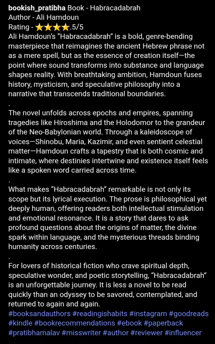 alihamdoun2's tweet photo. @JenniferJe58626 Order Now Habracadabrah! Available Now! Paperback &amp; Ebook! 
And DON’T forget to leave a review PLEASE! 🙏❤❤
https://t.co/NqZ8gRa7lQ…

https://t.co/rXKdHJLQYK… https://t.co/iNbWmdEc9y