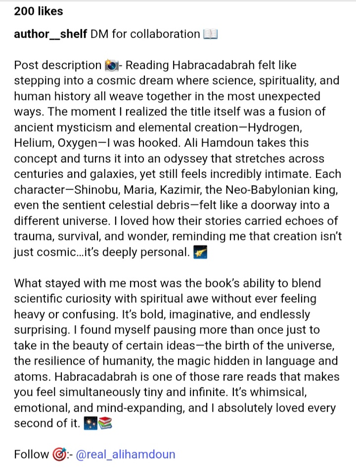 alihamdoun2's tweet photo. @JenniferJe58626 Order Now Habracadabrah! Available Now! Paperback &amp; Ebook! 
And DON’T forget to leave a review PLEASE! 🙏❤❤
https://t.co/NqZ8gRa7lQ…

https://t.co/rXKdHJLQYK… https://t.co/iNbWmdEc9y