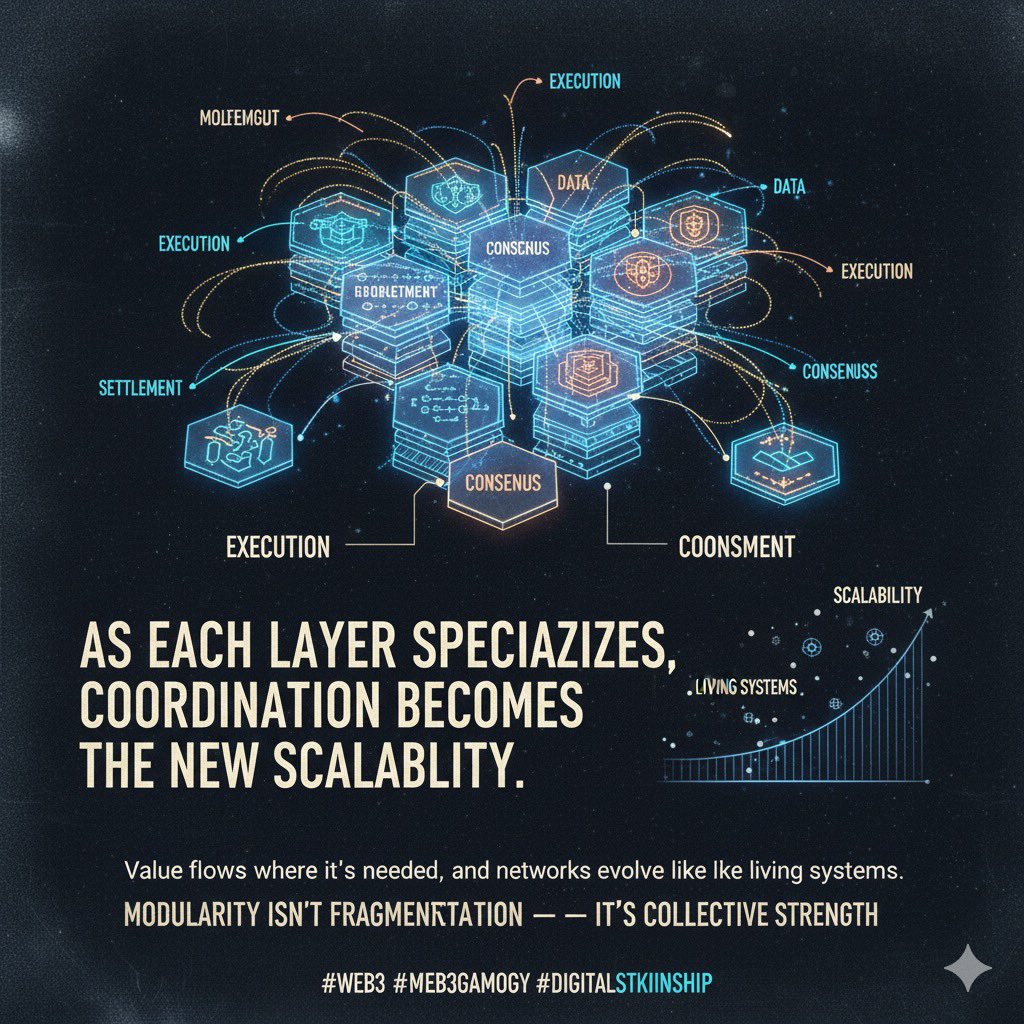bea_block's tweet image. As each layer specializes,
coordination becomes the new scalability.
Value flows where it’s needed,
and networks evolve like living systems.

Modularity isn’t fragmentation 
it’s collective strength.

#Web3 #ModularBlockchains