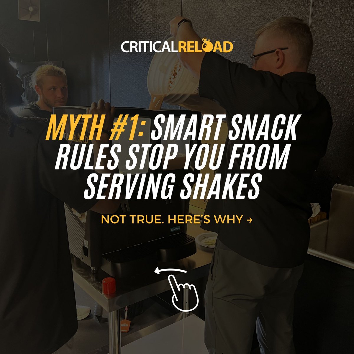 critical_reload's tweet image. 🚫 Myth: Smart Snack rules stop coaches from serving shakes.
✅ Fact: They only apply if the school sells the product.

Parents buy → CR ships → Coaches serve anytime.

Learn more: buff.ly/FyFdGxs