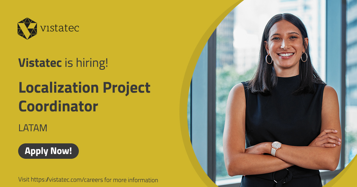 Vistatec is #hiring! vistatec.com/careers We are looking for a Localization Project Coordinator. This role involves direct client and vendor communications as well as support to other PM team members when volumes peak on different accounts. ​ #Vistatec