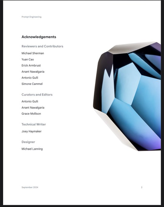 _guillecasaus's tweet image. 🚨 Google acaba de publicar una masterclass gratuita de 69 páginas sobre Prompt Engineering.

Incluye técnicas avanzadas, ejemplos prácticos y configuraciones reales para mejorar tus prompts.

Si estás aprendiendo IA, esto te interesa 👇