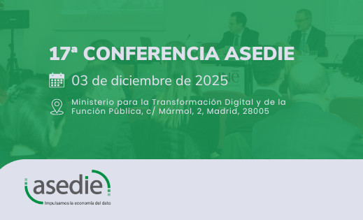 Asedie_'s tweet image. El próximo 3 de diciembre celebramos la 17ª Conferencia ASEDIE
Un evento con mesas de debate sobre simplificación normativa, IA, transparencia y mucho más
 🏆Entrega del Premio ASEDIE
Inscríbete aquí: bit.ly/3LKIJM1
#ConferenciaASEDIE #DatosAbiertos #PremioASEDIE