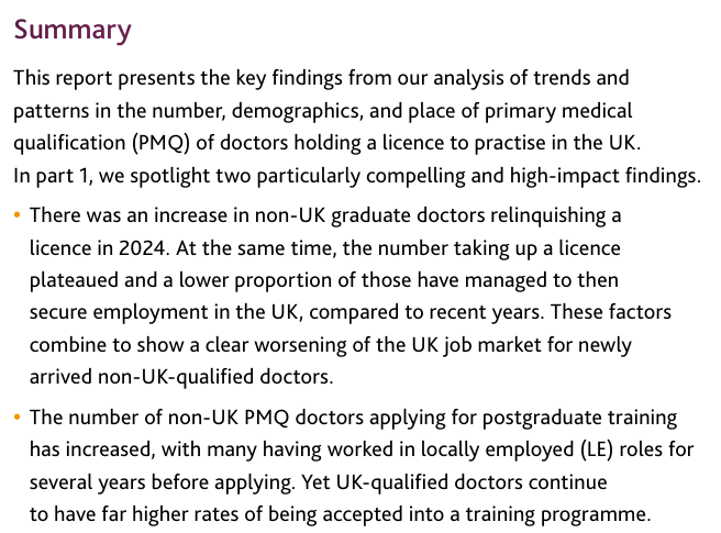 DocShivSharma's tweet image. Reading the GMC workforce report, you’d think the biggest crisis is IMGs not getting into training

Meanwhile UK docs can&apos;t find jobs and are leaving early

When the GMC earns millions from PLAB, it’s easy to see why its priority is IMG recruitment rather than fixing bottlenecks