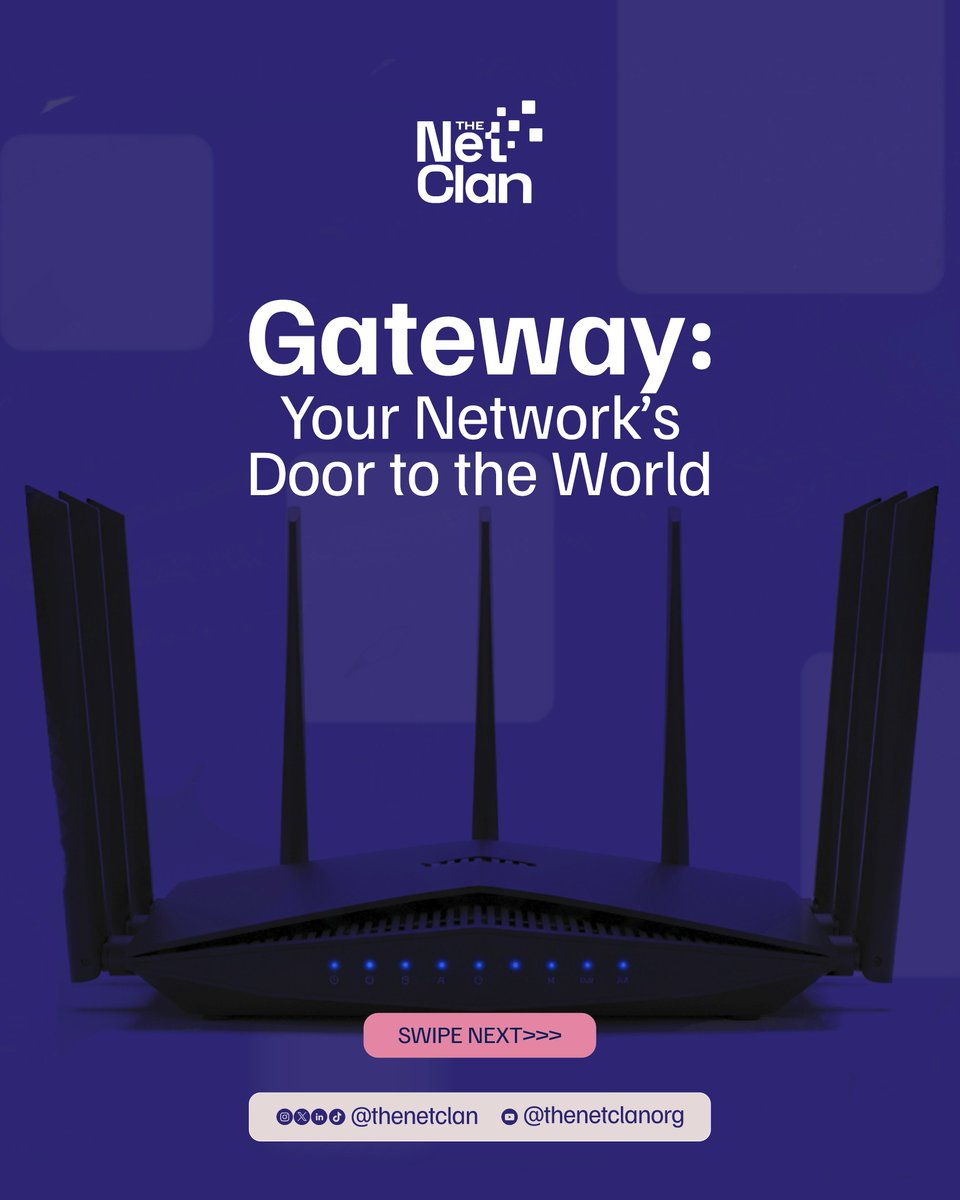 thenetclan's tweet image. No gateway = no internet. Here&apos;s why it matters especially if you&apos;re building or managing a network.

#Gateway #Networking  #TheNetclan #LiNE  
🧵 👇