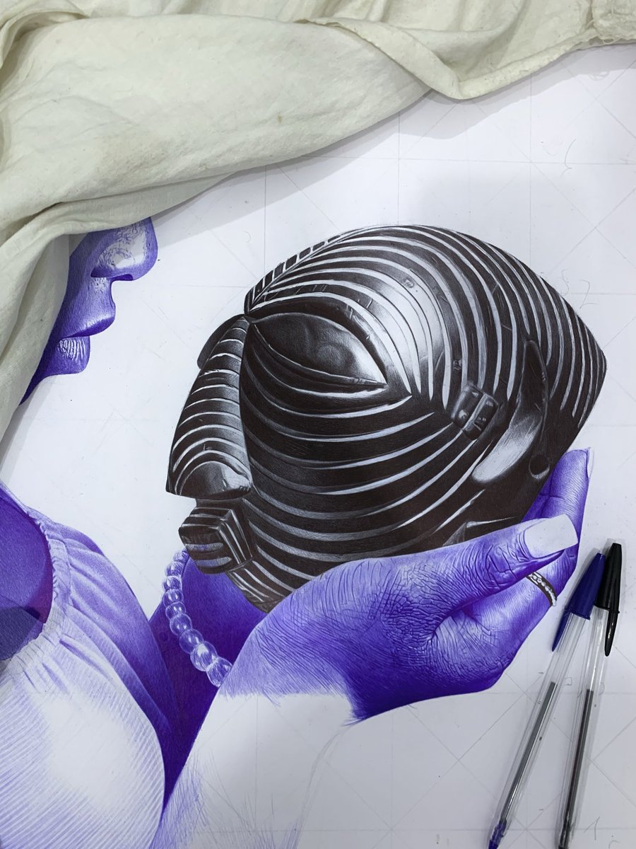 Muntu_Mufuki's tweet image. In progress 
Ntambu series.🗿

I really like the process of this work and I did not hesitate to show it to you.