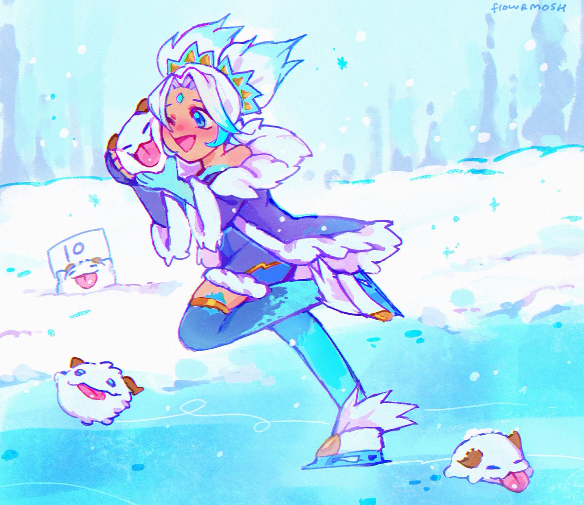 flowrmosh's tweet image. lil winter wonder zeri! ❄️⛄️☃️🌨️