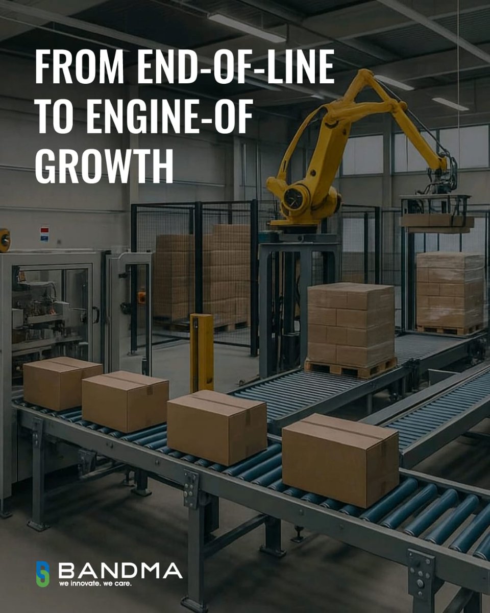 bandma_india's tweet image. What if your end-of-line could become the engine that grows your entire business?
Most factories don’t realize it but the slowest part of production is usually the last metre.
.
.
.
#Bandma #PackagingSolutions #AutomationIndia #BandmaSalaam #Robotics #ManufacturingIndia