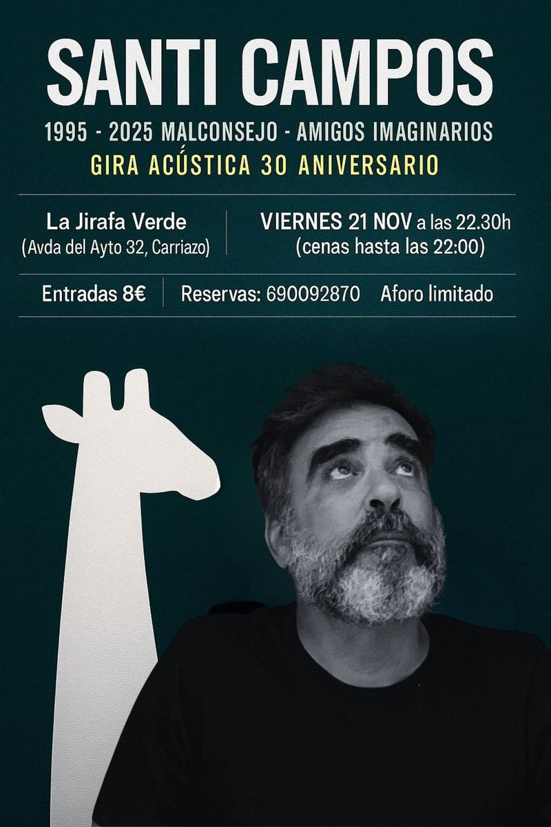 Continúa la gira 30º aniversario de Santi Campos. Esta noche, en Carriazo(Cantabria) y mañana en Avilés