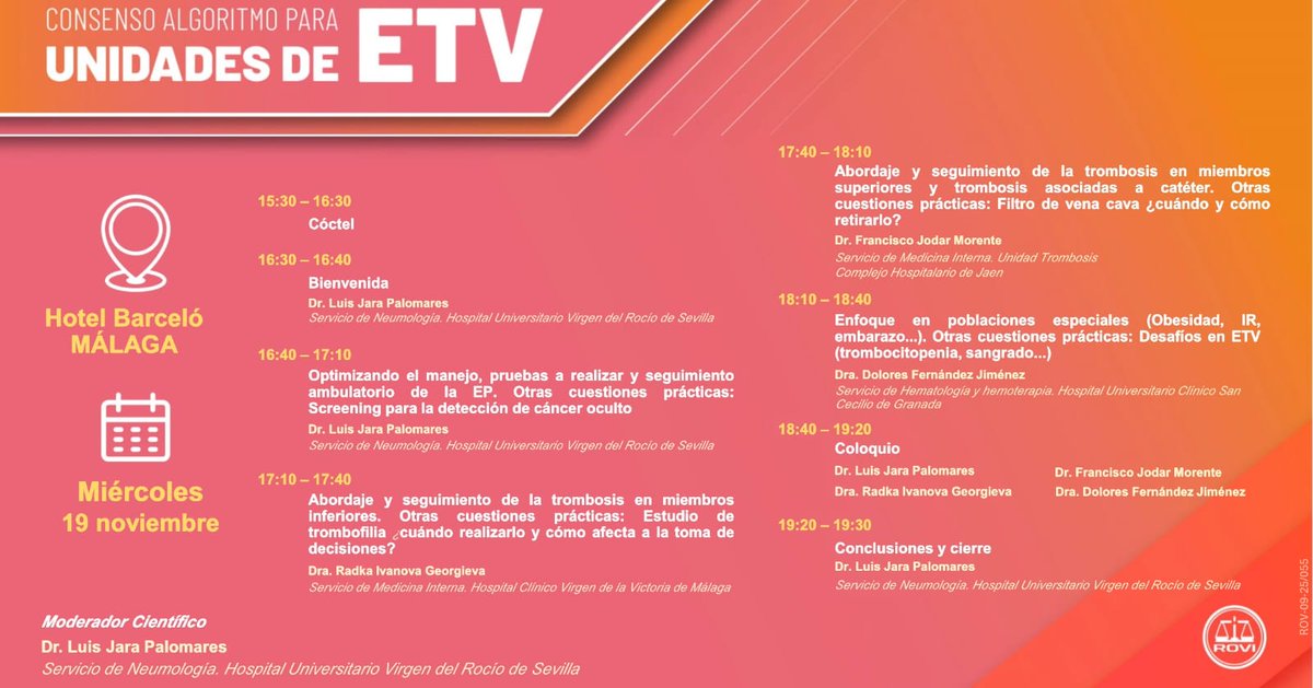 HospitalJaen's tweet photo. 📅El coordinador de la Unidad de la Enfermedad Tromboembólica Venosa de #MedicinaInterna 🏥 Francisco Jódar Morente👨⚕️, ha participado en una jornada autonómica de consenso en #ETEV🩸
✅Abordó el manejo de pacientes con filtro de vena cava 🔄
#hujsemueve
@gomezdelgadoFJ https://t.co/3MleHu4B4e