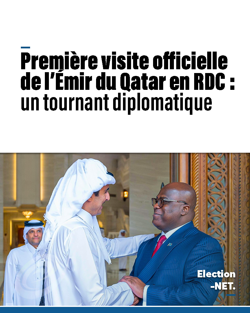 ElectionNet's tweet image. Visite historique à Kinshasa ce vendredi 21 novembre : Son Altesse Cheikh Tamim Ben Hamad Al Thani, Emir du Qatar, effectue sa première visite officielle en République démocratique du Congo. Cette rencontre marque un nouveau chapitre dans le renforcement des relations bilatérales…
