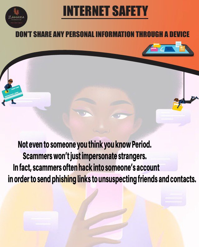 machukicloudier's tweet image. Don’t share any personal information through a device not even to someone you think you know period .@Zamara_fdn #ZamaraVoices #EndDigitalViolence