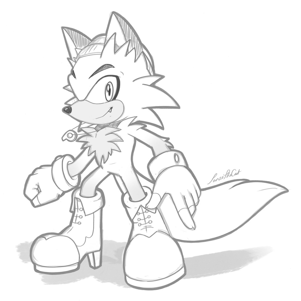 TanzaTheCat's tweet image. Wow, haven&apos;t &quot;arted&quot; for a while! 🫣 Here&apos;s a commission sketch I did for @Reshybraz91 over on my server that I did to get back in the swing of things a bit! ♥️✨