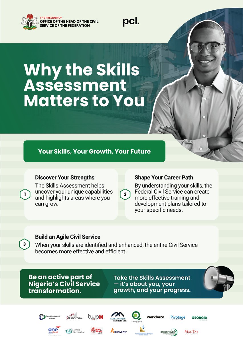 stransformltd's tweet image. The Skills Assessment in PASGA isn’t just a technical step — it’s a strategic move for a future-ready Civil Service.
                                                                                                               #PASGA2025 #ProjectPhoenix