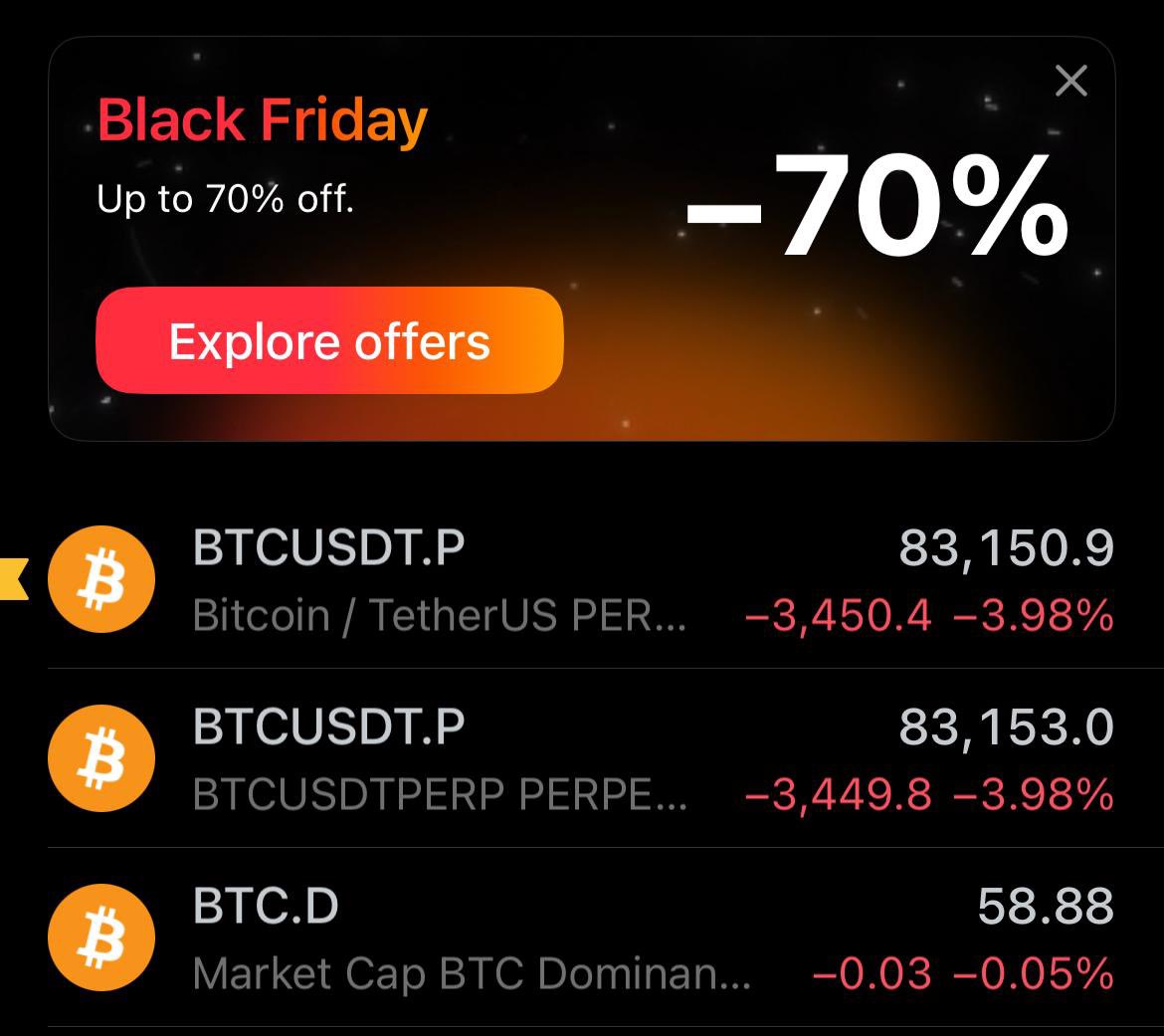 Black Friday special! That’s for sure! Keep stacking! #bitcoin #blackfriday
