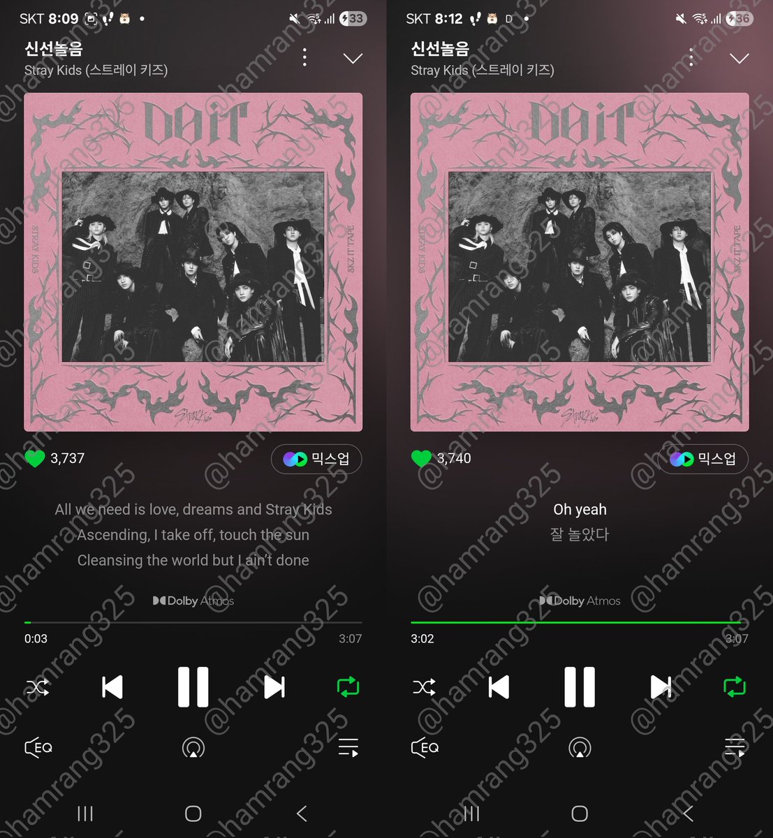 hamrang325's tweet photo. 20시 멜론 인증
#StrayKids #스트레이키즈
#DO_IT
#SKZ_IT_TAPE
#Do_It
#신선놀음 #DIVINE
#Do_It_BurningTime
#신선놀음_BurningTime
#StrayKidsComeback
#YouMakeStrayKidsStay https://t.co/DKsTsraZLM
