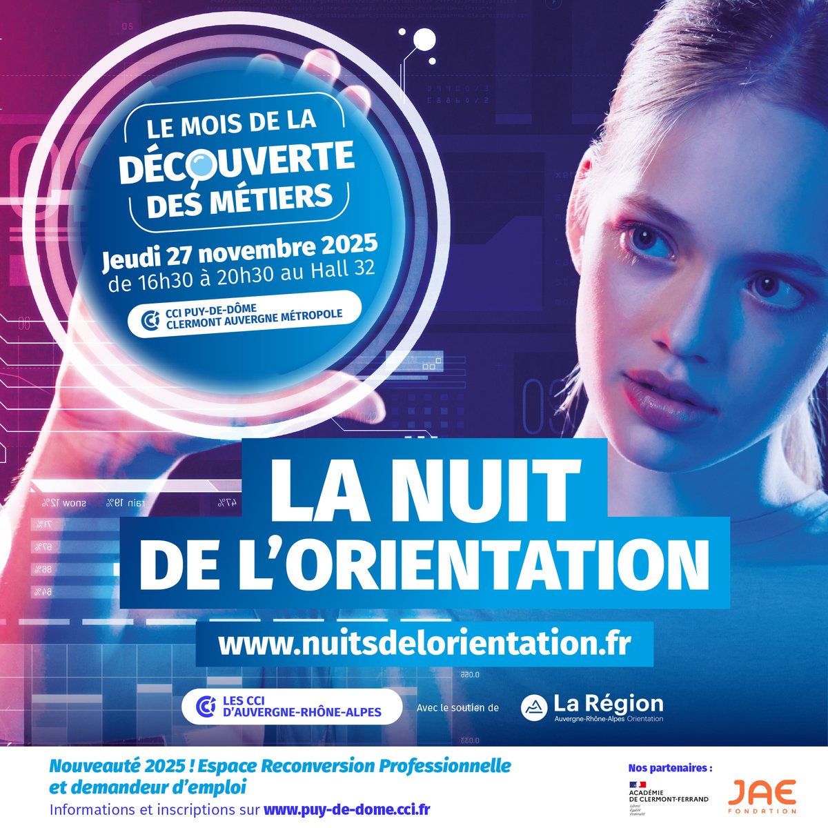🧭  19e NUIT DE L'ORIENTATION 
L’Ordre des Avocats est partenaire de cet événement.
📢 4 heures pour discuter avec les avocats des métiers que vous visez.
📆  Rendez-vous le jeudi 27 novembre, de 16h30 à 20h30, au Hall 32 (32 rue du Clos Four à Clermont-Fd).
📍Entrée gratuite