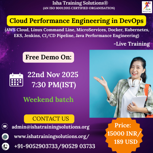 IshaKumargupta's tweet image. Isha Training Solutions presents “Cloud Performance Engineering in DevOps” – Live Training.
Free Demo On:
22nd Nov@7:30PM(IST)/22ndNov@9:00AM(EST)
you can register by joining the below Link
docs.google.com/forms/d/e/1FAI…
call@+91-8977922427 
ishatrainingsolutions.org/cloud-performa…
#DevOpsEngineering