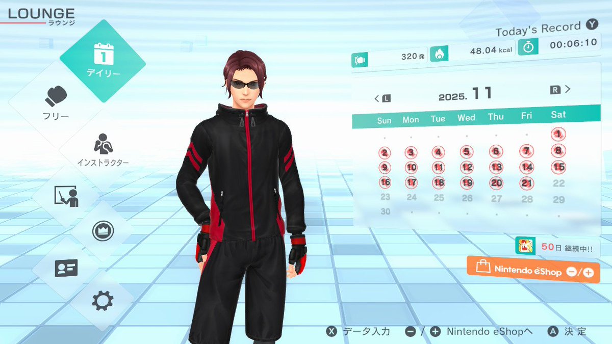 Gim_let_Gin's tweet image. 11月3週目終了ー。

#NintendoSwitch #FitBoxing2 #フィットボクシング2　#勝と筋トレ