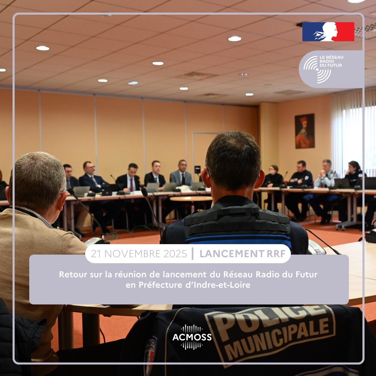 ACMOSS_FR's tweet image. 🚀 #TopDépartRRF Nouvelle étape pour le Réseau Radio du Futur en Indre-et-Loire ! 

💡L’#ACMOSS était présente en Préfecture pour lancer la modernisation des communications critiques dans le département, aux côtés d&apos;acteurs locaux engagés. 

👉 acmoss.fr/actualites/ind…