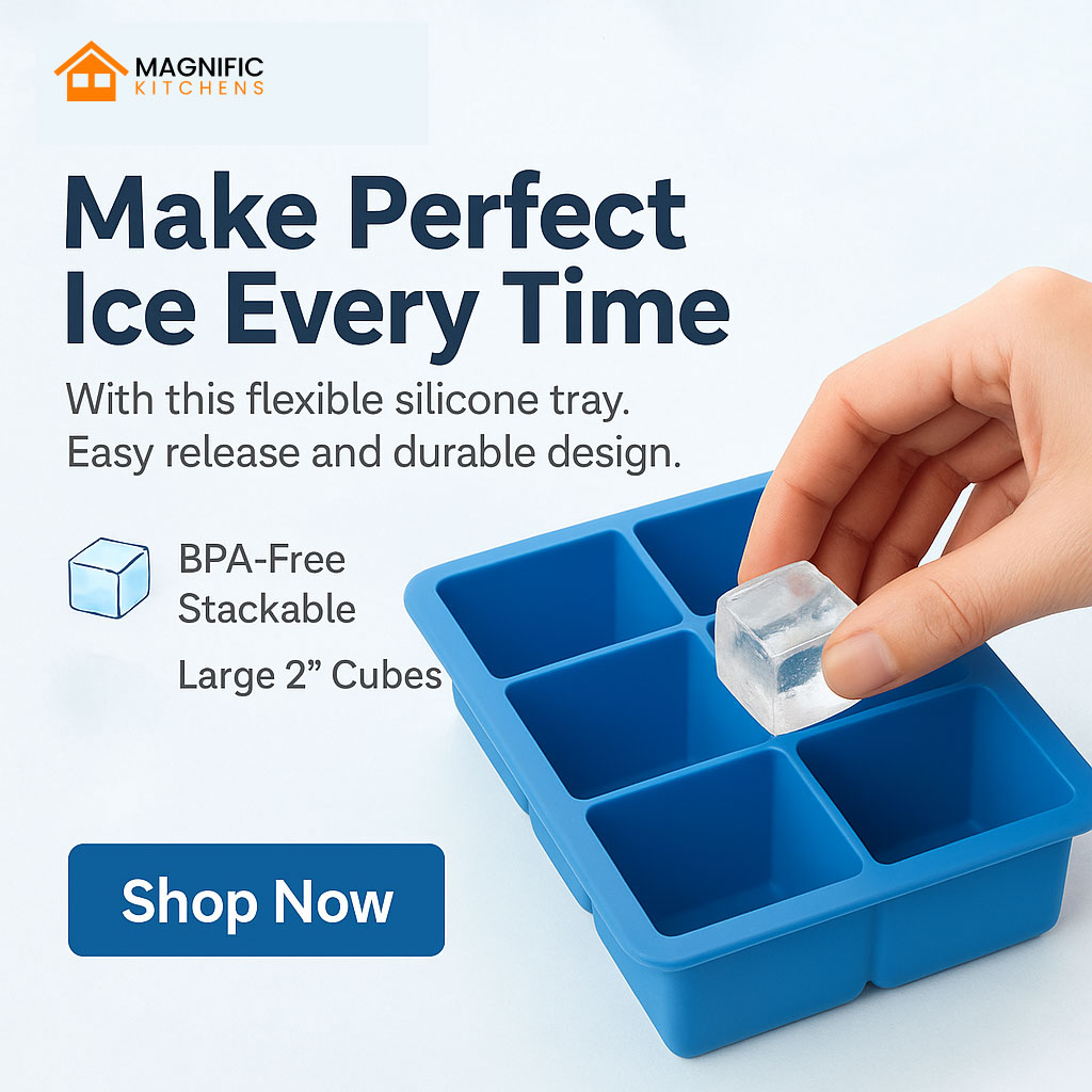 magnifikitchens's tweet image. Silicone Ice Cube Tray

This non-stick silicone tray pops out cubes smoothly and is freezer-safe, durable, and easy to clean. Shop now and enjoy effortless ice making.

#icecubetray #icemaking #siliconeicecubetray #easyicemakingathome
