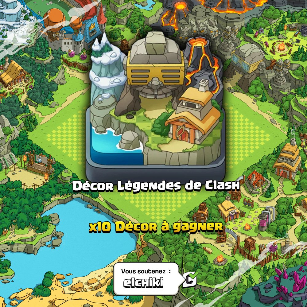 Nouveau Gros Concours la team🤯

🎁10x décor Légendes de Clash à Gagner
👉Pour participer abonne toi à mon compte <a href="/Elchiki_coc/">Elchiki</a> et aime la publication❤️

Tirage au sort des 10 gagnants à la fin de la semaine⏳ #GiftedBySupercell