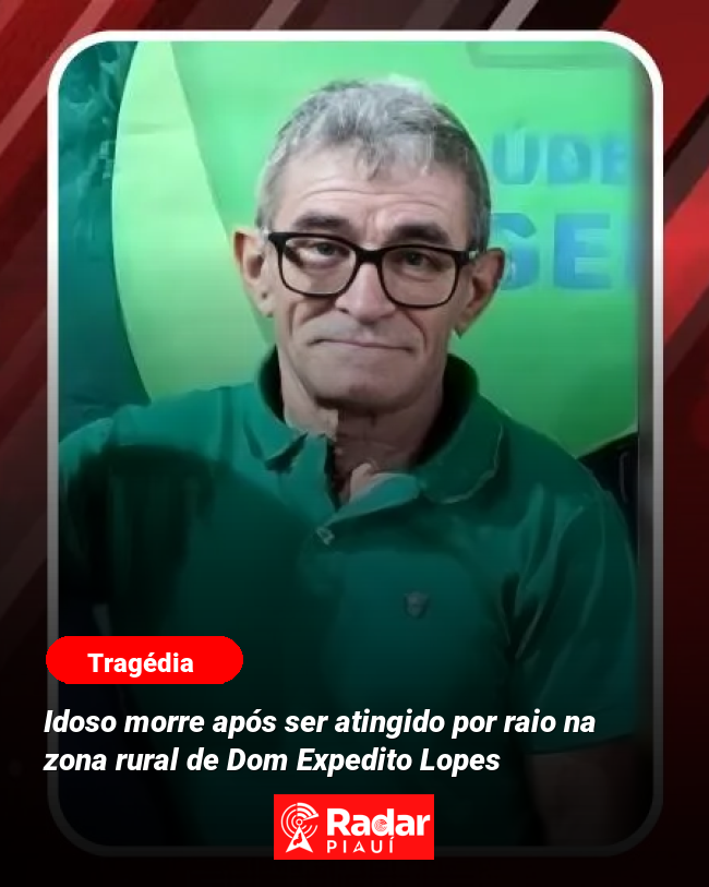 radarpiauitv's tweet image. Idoso identificado como Luis Rodrigues de Moura morreu após ser atingido por um raio na zona rural de Dom Expedito Lopes. 
 #RadarPiaui #Picos #DomExpeditoLopes

Saiba mais acessando radarpiaui.com