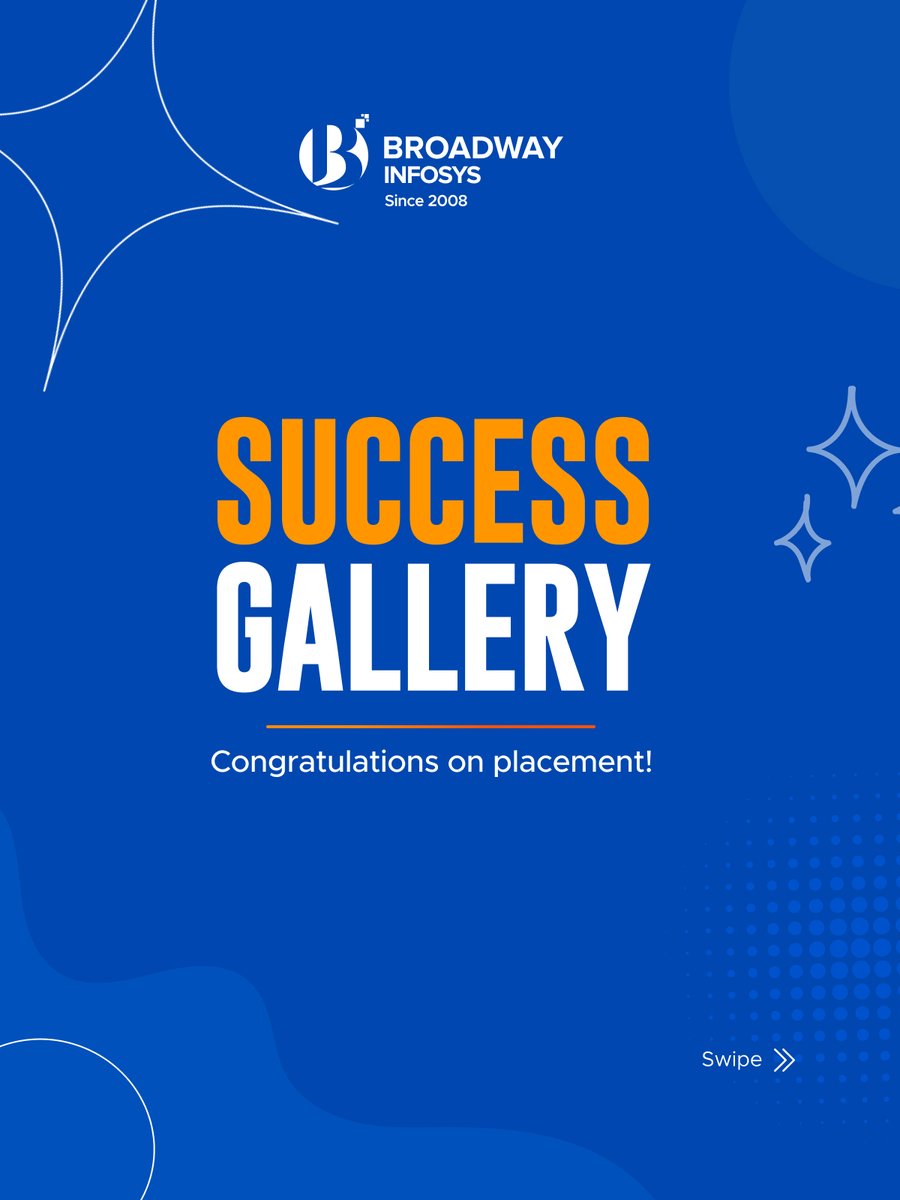 broadwayinfosys's tweet image. #Placement
&quot;A warm and heartly congratulations on your well-deserved success! We wish you continued growth and good luck in your future IT endeavors.&quot;
Discover more inspiring success stories here: buff.ly/3vyO68B
#SuccessGallery #BroadwayInfosys #Placement #Internship