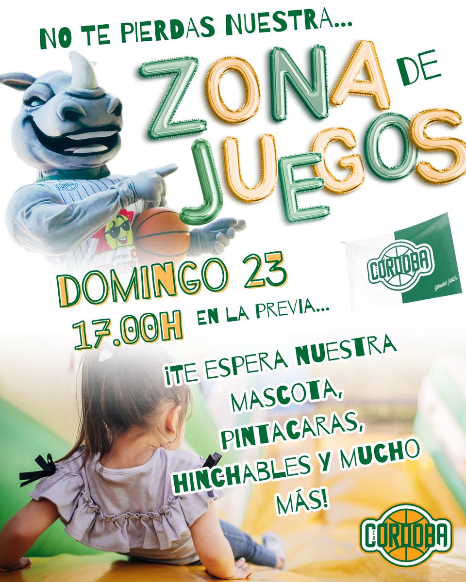 🎉🏀 Este domingo, Vista Alegre estrena diversión para toda la afición: #ZonaDeJuegosCCB

Desde las 17:00h, y gracias a la colaboración del alumnado del I.E.S. López Neyra @ieslopezneyra  , abrimos las puertas de nuestra nueva area de ocio: un espacio pensado para que