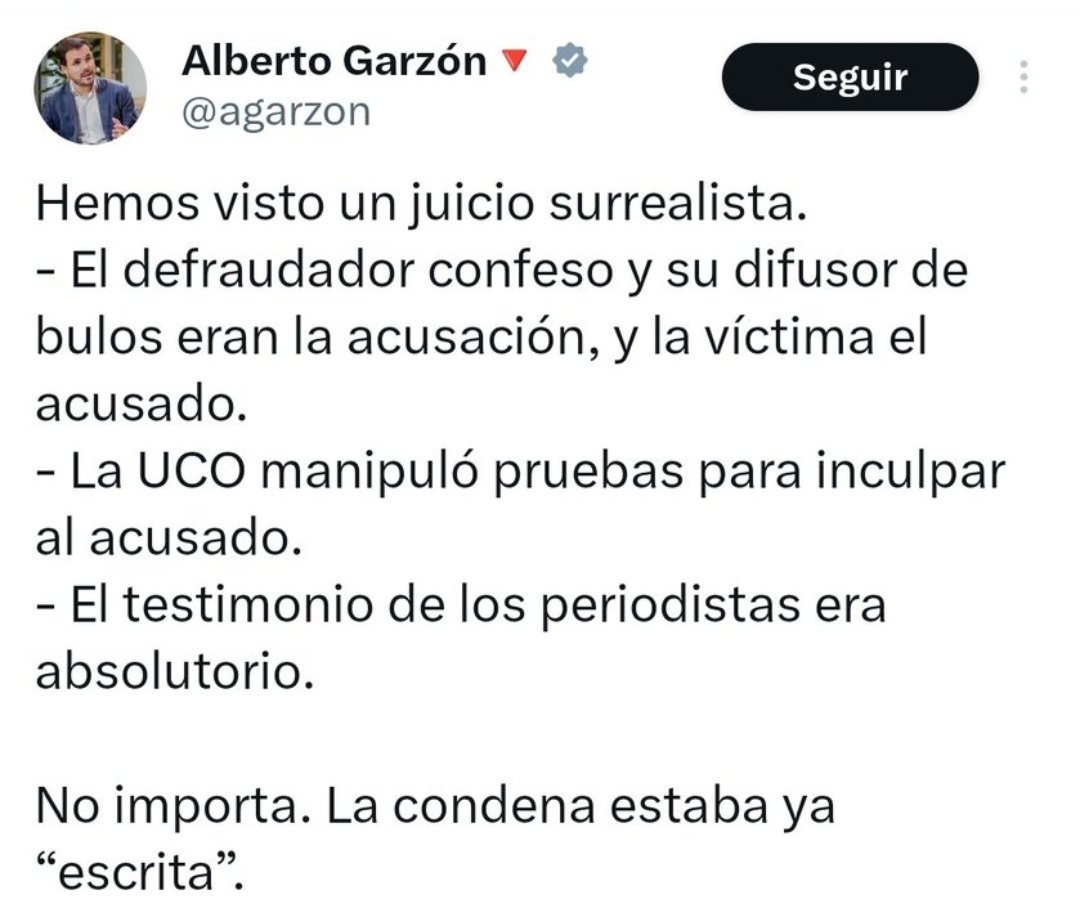 WillyTolerdoo's tweet image. Acusar a la UCO de manipular pruebas es la burrada más grande que he leído en los últimos años. Les está imputando un delito gravísimo. Creo que no era consciente de la barbaridad que ha escrito.