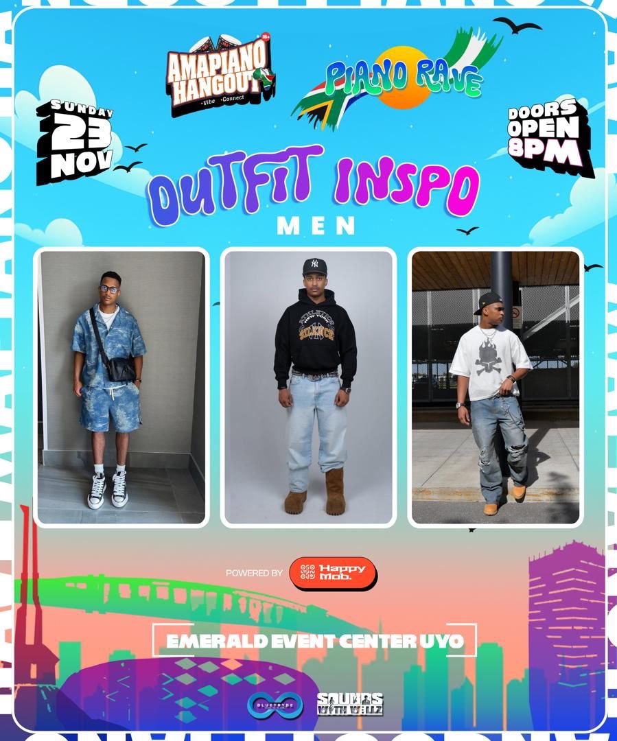 pianocitizens's tweet image. Are you gearing up for the biggest Piano Rave in the city this Sunday??

Wondering what your drip should look like for Amapiano Hangout??

Check out these outfit inspo below!🔥

Pull up looking fresh &amp;amp; smelling nice.

Get your tickets at happymob.app 💰