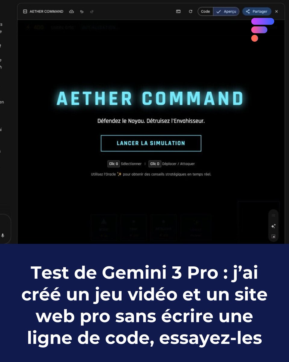 Google Gemini 3 Pro est dispo. J'ai testé le "Vibe Coding" sur AI Studio : génération de site web + un jeu vidéo. ChatGPT prend un coup de vieux