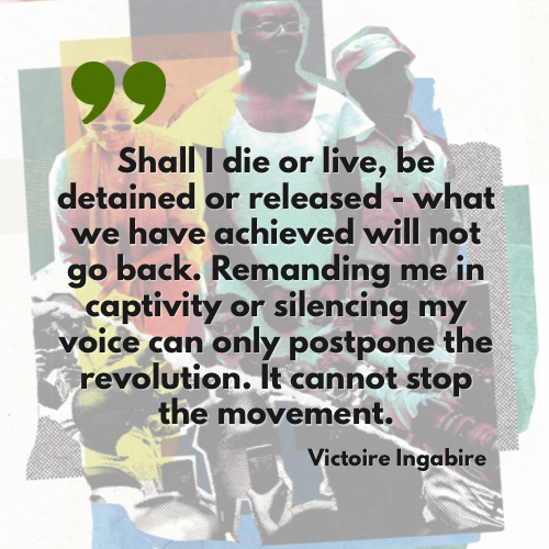 Victoire Ingabire, WLC member, must be free.

A courageous voice for democracy and human rights, <a href="/VictoireUmuhoza/">Victoire Ingabire Umuhoza</a> has been unjustly detained for five months for speaking out for a more just and inclusive Rwanda.

The world cannot stay silent.
The WLC stands with Victoire — and