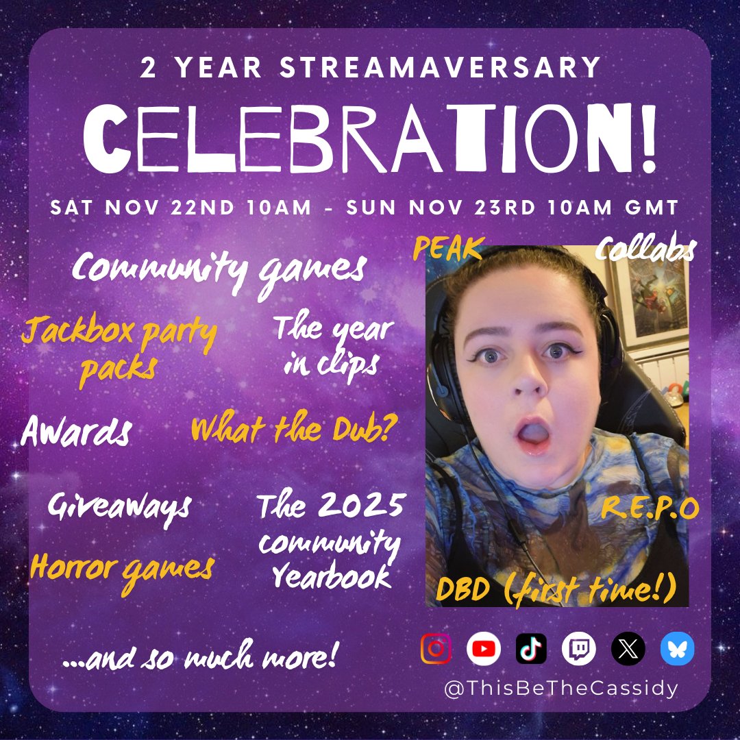 How is it already 2 years of streaming?! 🤯 Time flies when you're having fun! I'm so proud of what we've already built in #ThisBeTheCommunity and I feel so grateful for all of the amazing humans I've met! We've got lots planned and I can't wait to celebrate for 24 hours! 🥳
