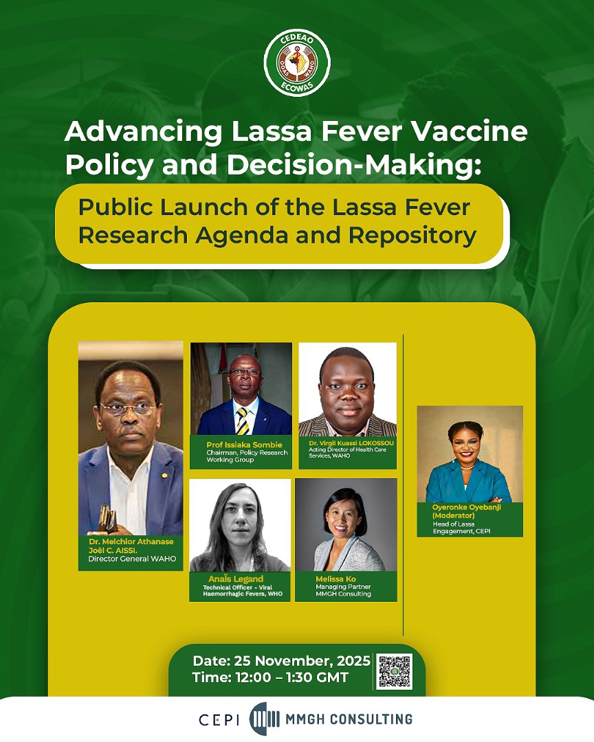 Strengthening  lassa fever response starts with shared knowledge &amp; coordinated action. 

<a href="/OoasWaho/">WAHO | OOAS</a>’s public launch webinar will convene leaders to drive stronger, evidence-based solution to lassa fever. 

The countdown is on. 4 days to go! 
Register: bit.ly/advlassafevvac…
