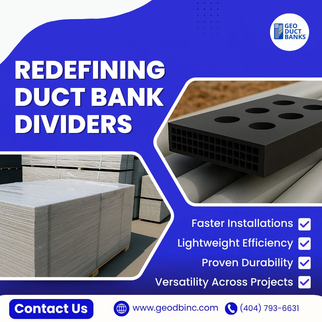 Geoductbanks's tweet image. From pre-configured templates to custom CNC-routed designs, our spacer panels are engineered for every job big or small. We help you reduce waste, cut costs, and keep your project running smoothly. 
​
#ConstructionPros #UndergroundUtilities #ProjectEfficiency #Geoductbank