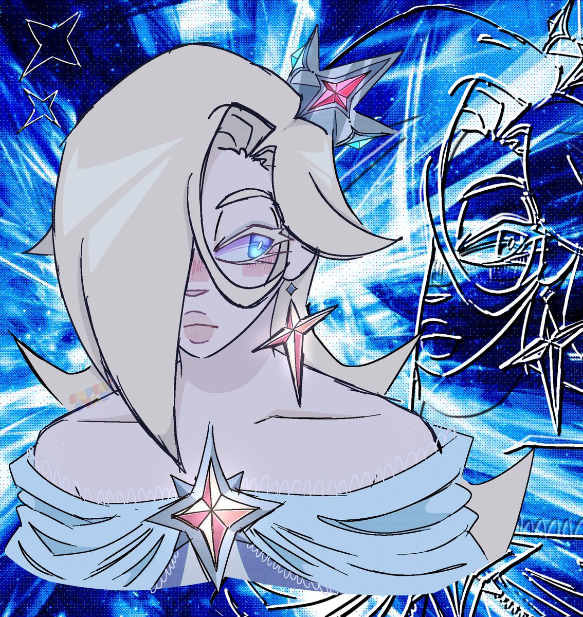 I can move my arm without being in a lot of pain so have an attempt at stylizing Rosalina
#rosalina #supermariogalaxy