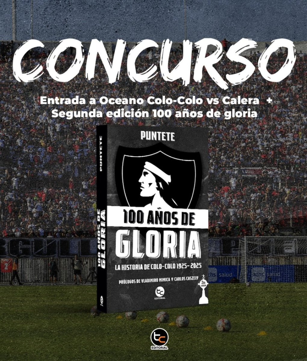 relatosalbos's tweet image. Salió CONCURSO. Una entrada para el domingo en Océano 💪 + libro 100 años de Gloria segunda edición.
Para participar es simple:
Dar RT y deben seguirnos.
#VamosColoColo
#100añosdegloria
🤟⚫⚪