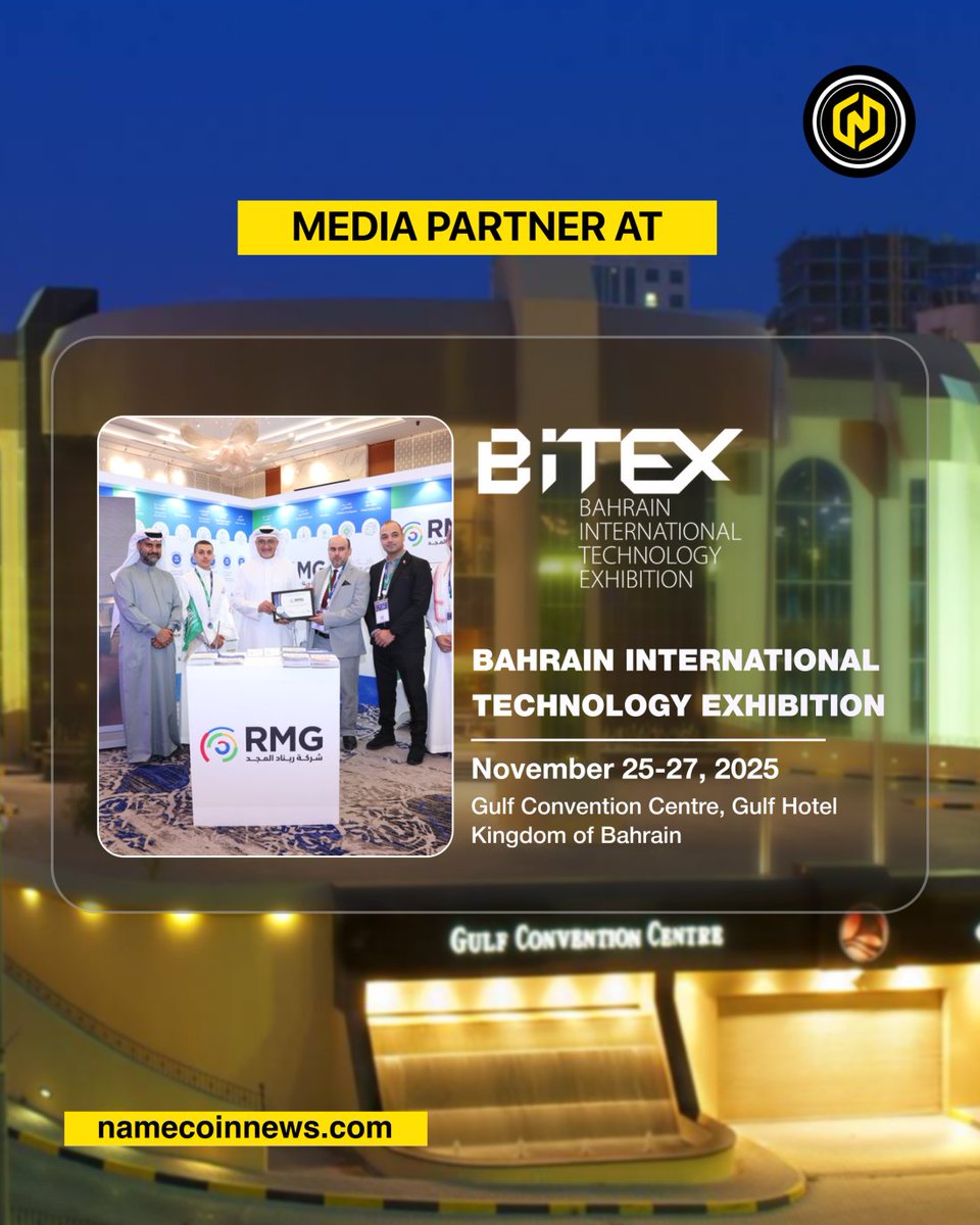 NameCoinNews_'s tweet image. Don&apos;t miss Bahrain&apos;s premier tech exhibition! #BITEX brings the latest in AI &amp;amp; ICT innovation. Meet industry leaders &amp;amp; explore new opportunities.

Nov 25-27, 2025 I Gulf Convention Centre, Gulf Hotel ,Bahrain 
Book your space: bitexbh.com

#TechExhibition