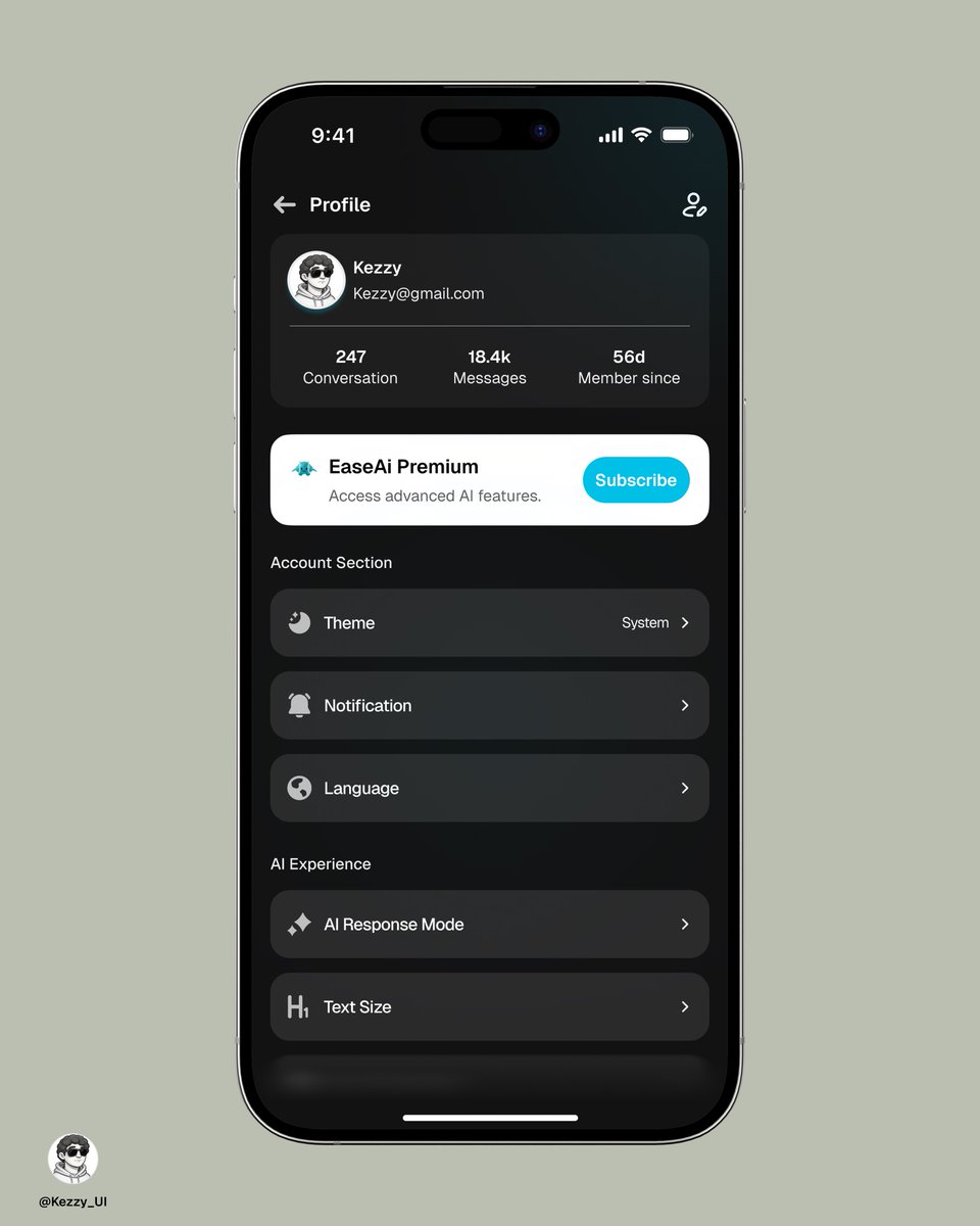 An AI assistant app built for speed &amp; clarity.
Design decisions:
. Dark mode only focused, premium feel
. Cyan accents guides attention without overwhelming
. 3D mascot warmth in an AI-driven experience
. Quick action chips reduces “what do I ask?” friction
<a href="/Tegadesigns/">UxUi.Tega</a> 
#EaseAi