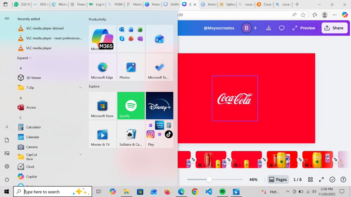 Moyoocreates's tweet image. I saw a coke design earlier and I am going to recreate it 
#Frontend #designtutorials #canva #UIUXDesign