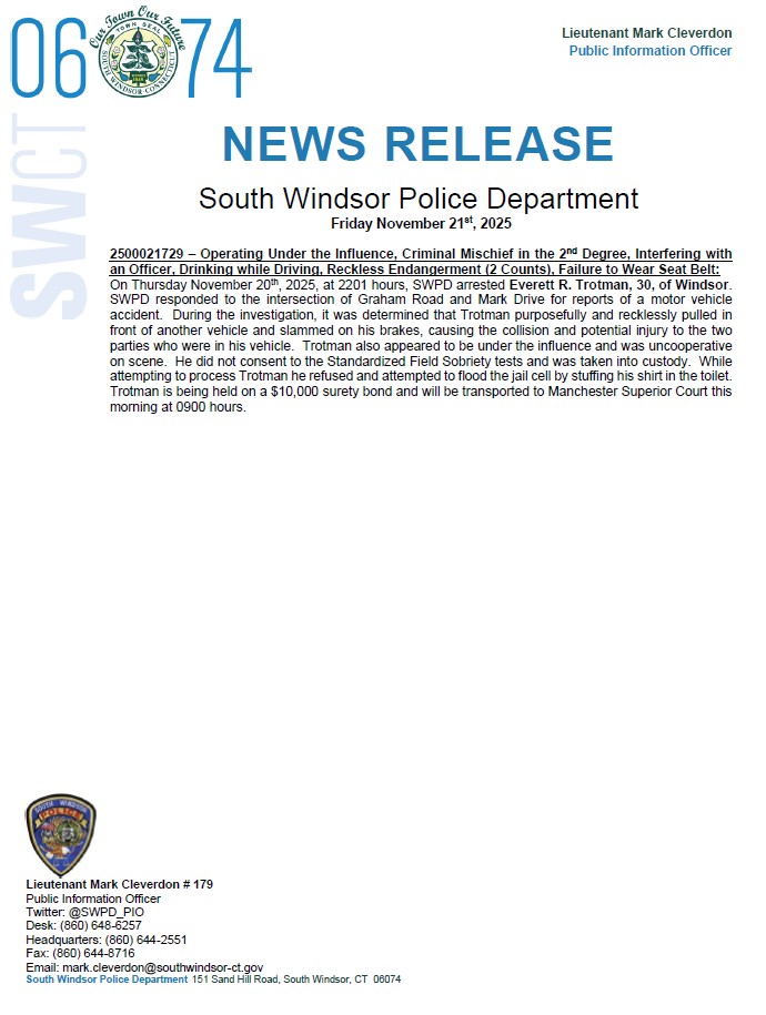 SWPD_PIO's tweet image. Good morning #SW06074.

Attached is the news release for Friday, November 21st, 2025.